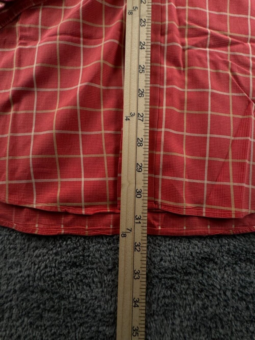 Scott Barber Medium Cotton Long Sleeve Button Up Shirt Red Check Adult Casual - Picture 4 of 14